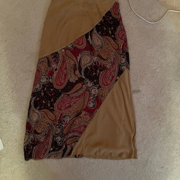 Vintage lined garage skirt size 5. tan with design. made in canada - Picture 5 of 5
